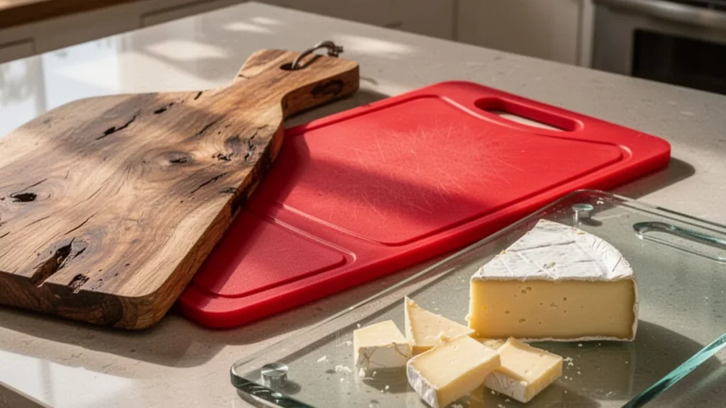 deski do krojenia ułożone na kuchennym blacie