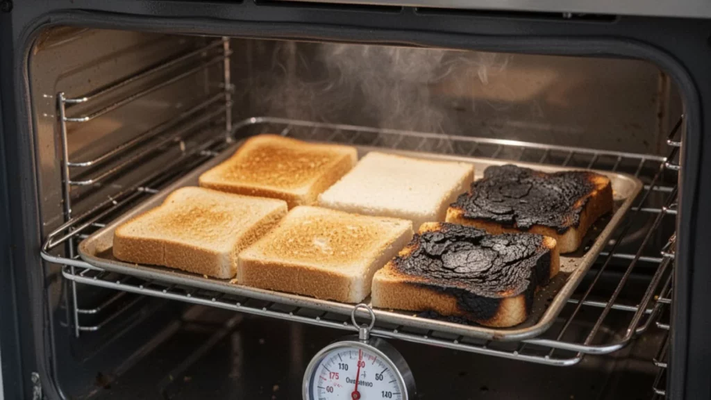 przypalone tosty w piekarniku